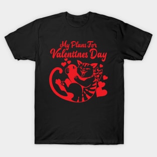 Cat Lover My Plans For Valentines Day T-Shirt